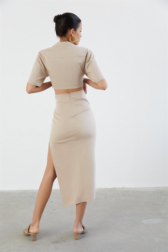 Midi Skirt with Side Slit